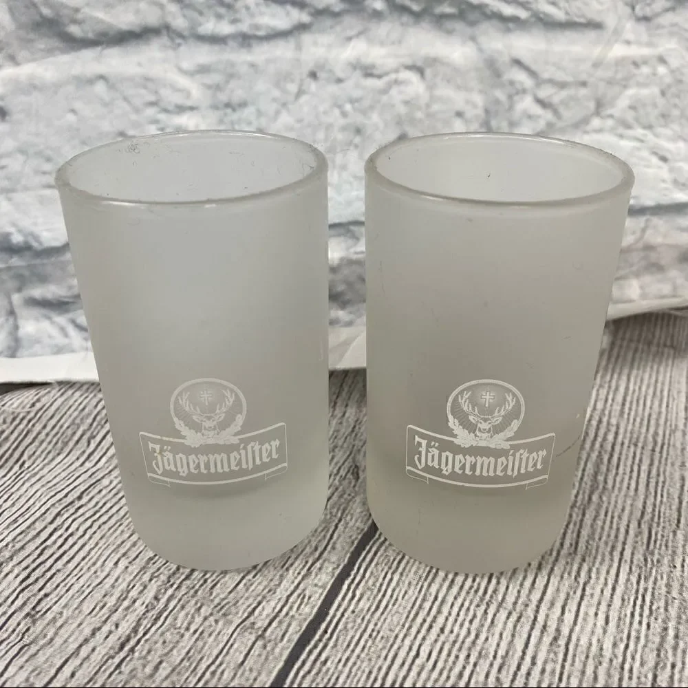 Jagermeister Set of 2 shot glasses approx 3.5” tall